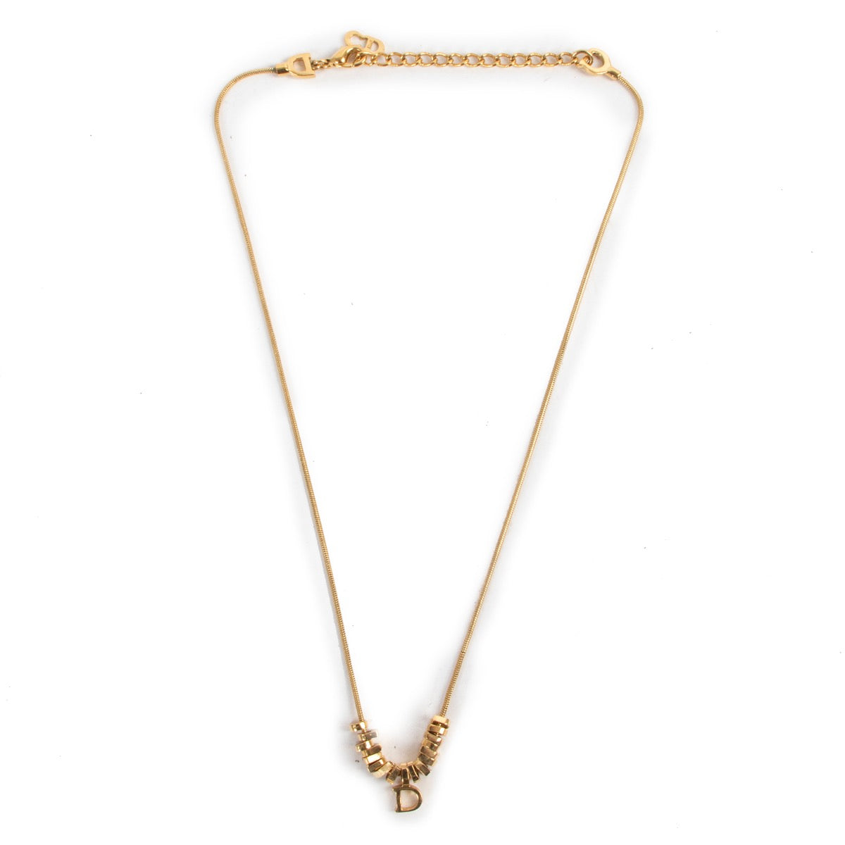 buy online an authentic second hand Christian Dior golden-toned necklace in very good condition at Labellov in Antwerp.