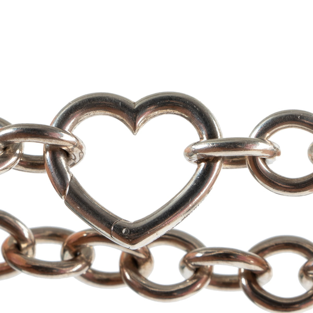 Shop authentic second hand luxury jewelry Tiffany & Co Open Heart Silver Link Chain Bracelet at Labellov