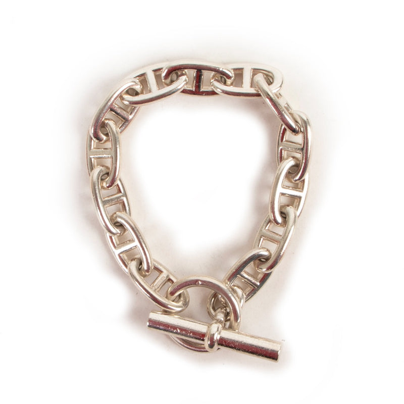 Buy online an authentic second hand Hermès Chaine D'Ancre Silver Bracelet in very good condition at Labellov in Antwerp.