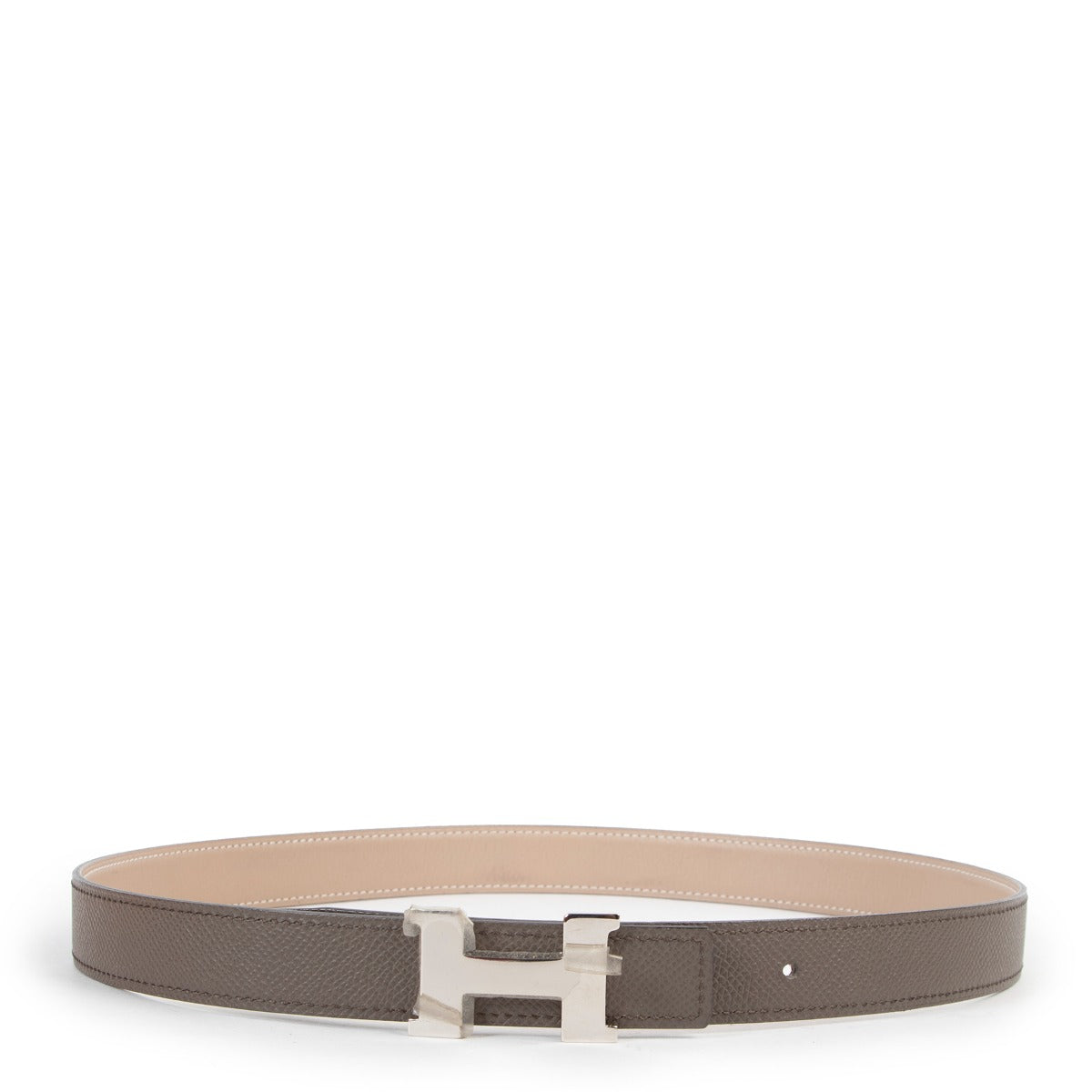 Shop authentic second hand luxury Hermès Mini Constance H Buckle Grey Reversible Belt at Labellov