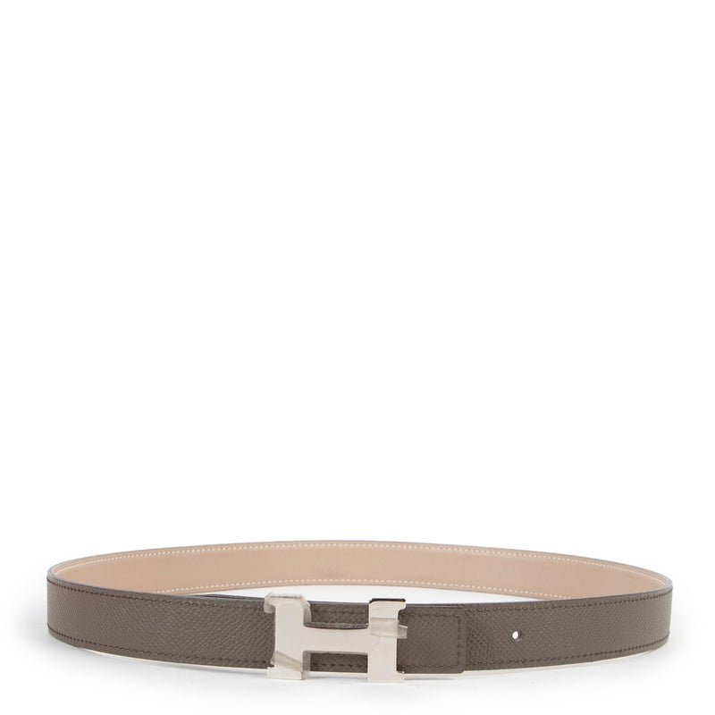 Shop authentic second hand luxury Hermès Mini Constance H Buckle Grey Reversible Belt at Labellov