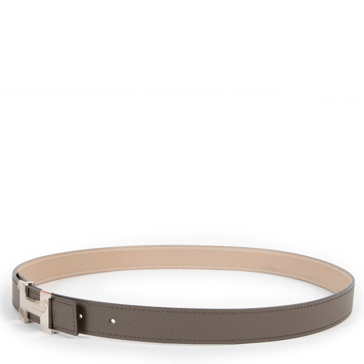 Shop authentic second hand luxury Hermès Mini Constance H Buckle Grey Reversible Belt at Labellov