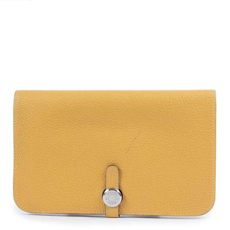 Hermès Dogon Duo Jaune Ambre Togo PHW Wallet
