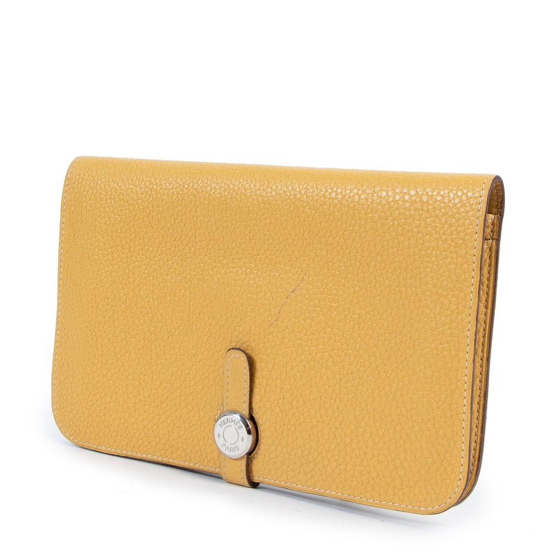 Hermès Dogon Duo Moutarde Togo PHW Wallet