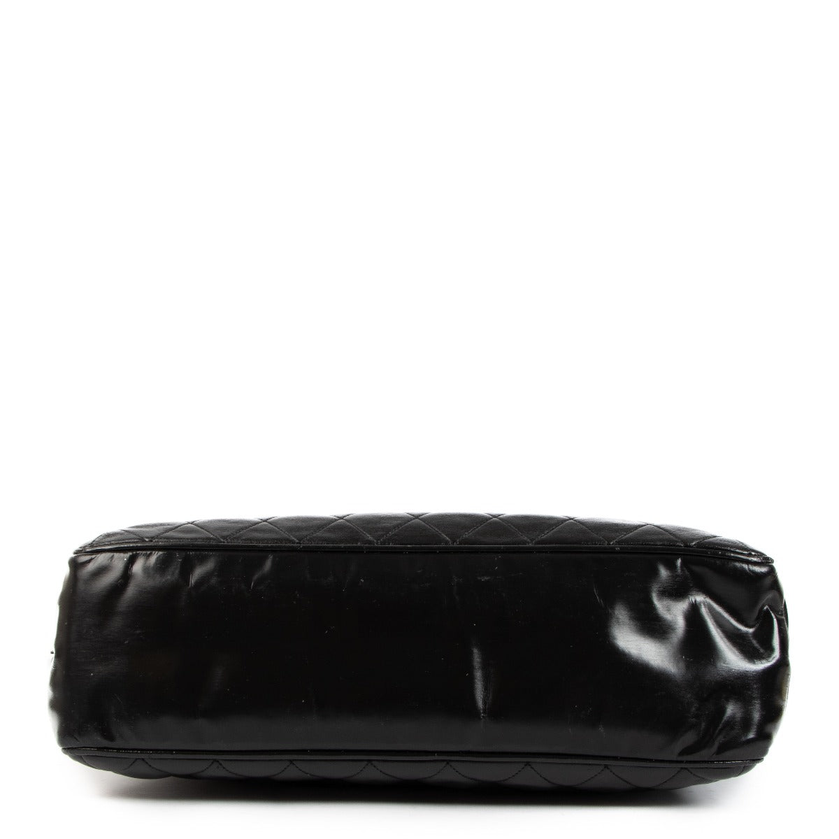 Chanel Vintage Black Patent Leather Tote Bag