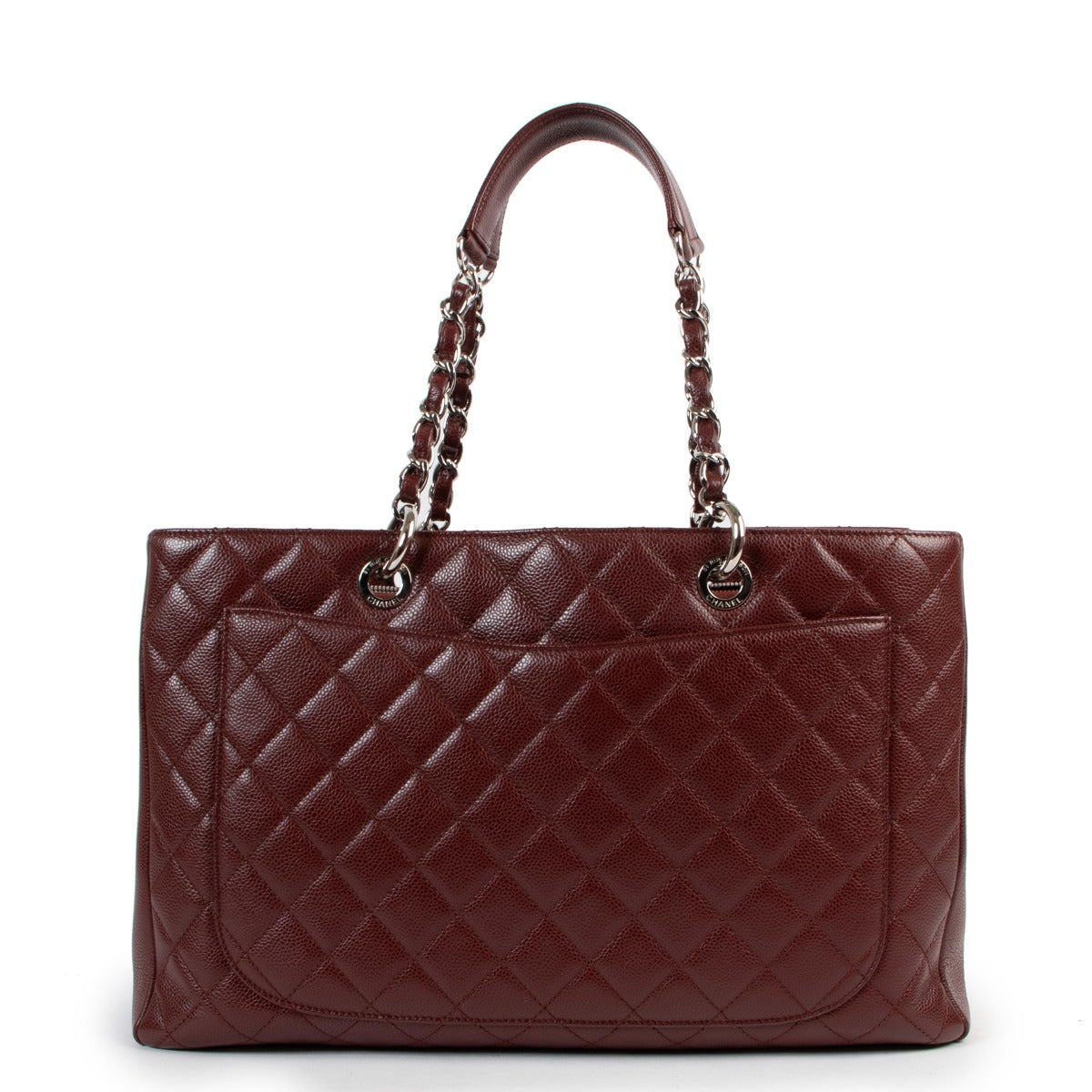 Shop second hand designer luxury Chanel Burgundy Quilted Caviar Leather XL Grand Shopping Tote at Labellov