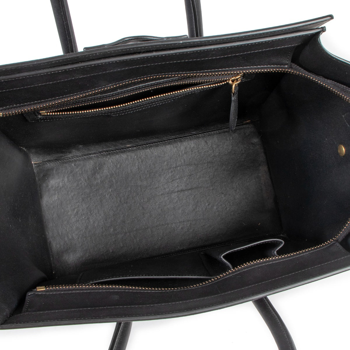 Buy an authentic second hand Celine Black Leather Mini Luggage Tote Bag in very good condition at Labellov