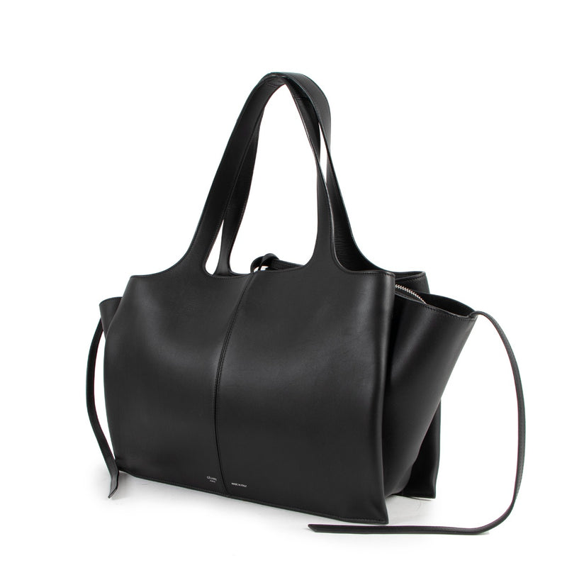 Celine Black Medium Tri-Fold Tote Bag