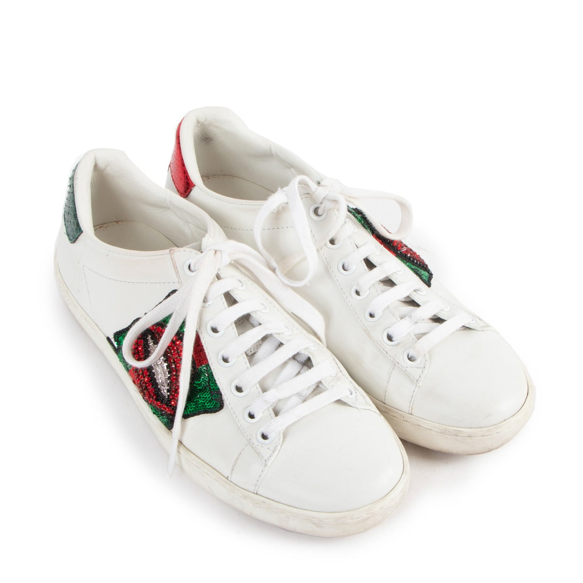 Gucci Ace Sequins and Crystal Lips Sneakers