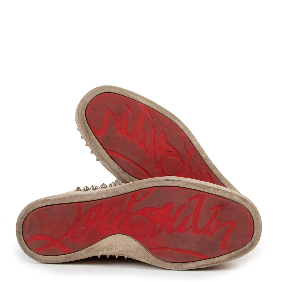 Christian Louboutin Louis Spikes High Top Suede Sneakers - Size 37.5