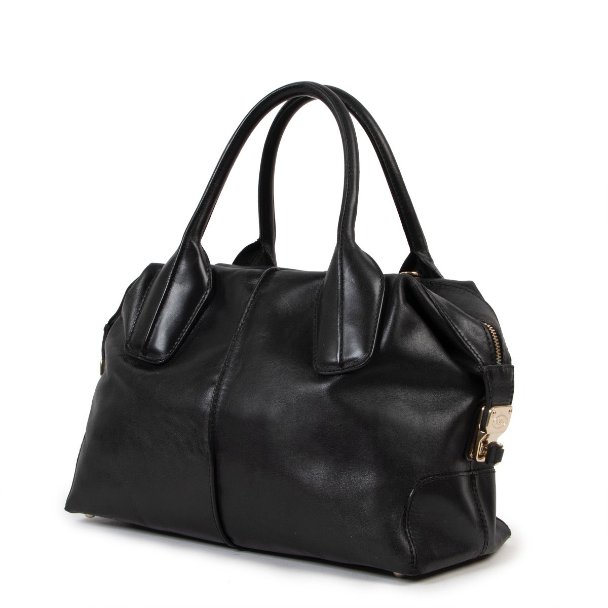 Buy an authentic second hand Tod's Black leather D Styling Bauletto Top Handle in good condition at Labellov