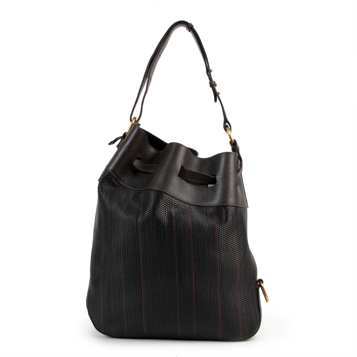 Delvaux Brown Toile De Cuir Catogan Shoulder Bag