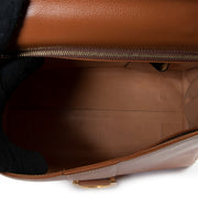 Buy an authentic second hand Delvaux Brillant MM Fauve Top Handle in good pre-loved condition at Labellov