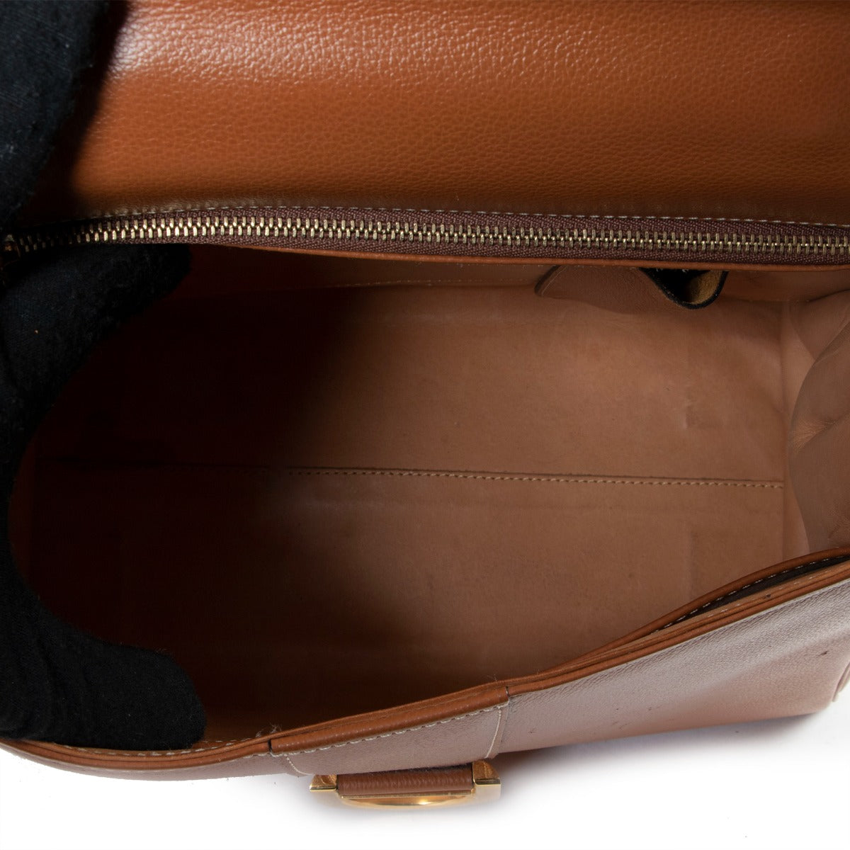 Buy an authentic second hand Delvaux Brillant MM Fauve Top Handle in good pre-loved condition at Labellov