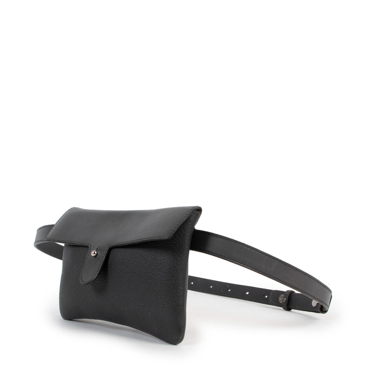 second hand Deux de Delvaux Petrol Leather Belt Bag at Labellov