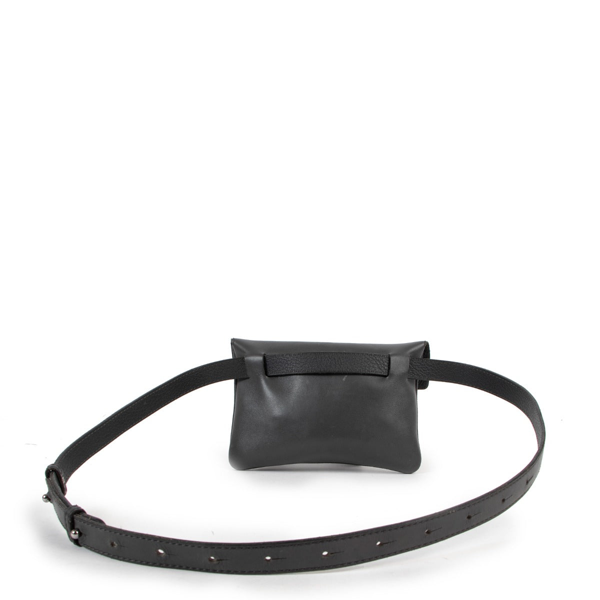 second hand Deux de Delvaux Petrol Leather Belt Bag at Labellov