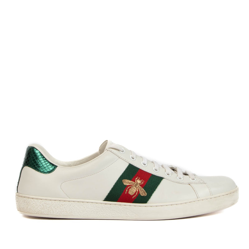 Gucci White Ace Embroidered Sneakers
