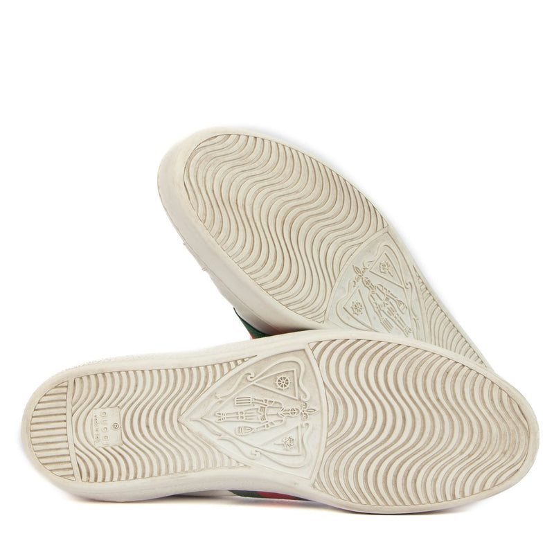 Gucci Witte Ace Geborduurde Sneakers - Maat 44.5