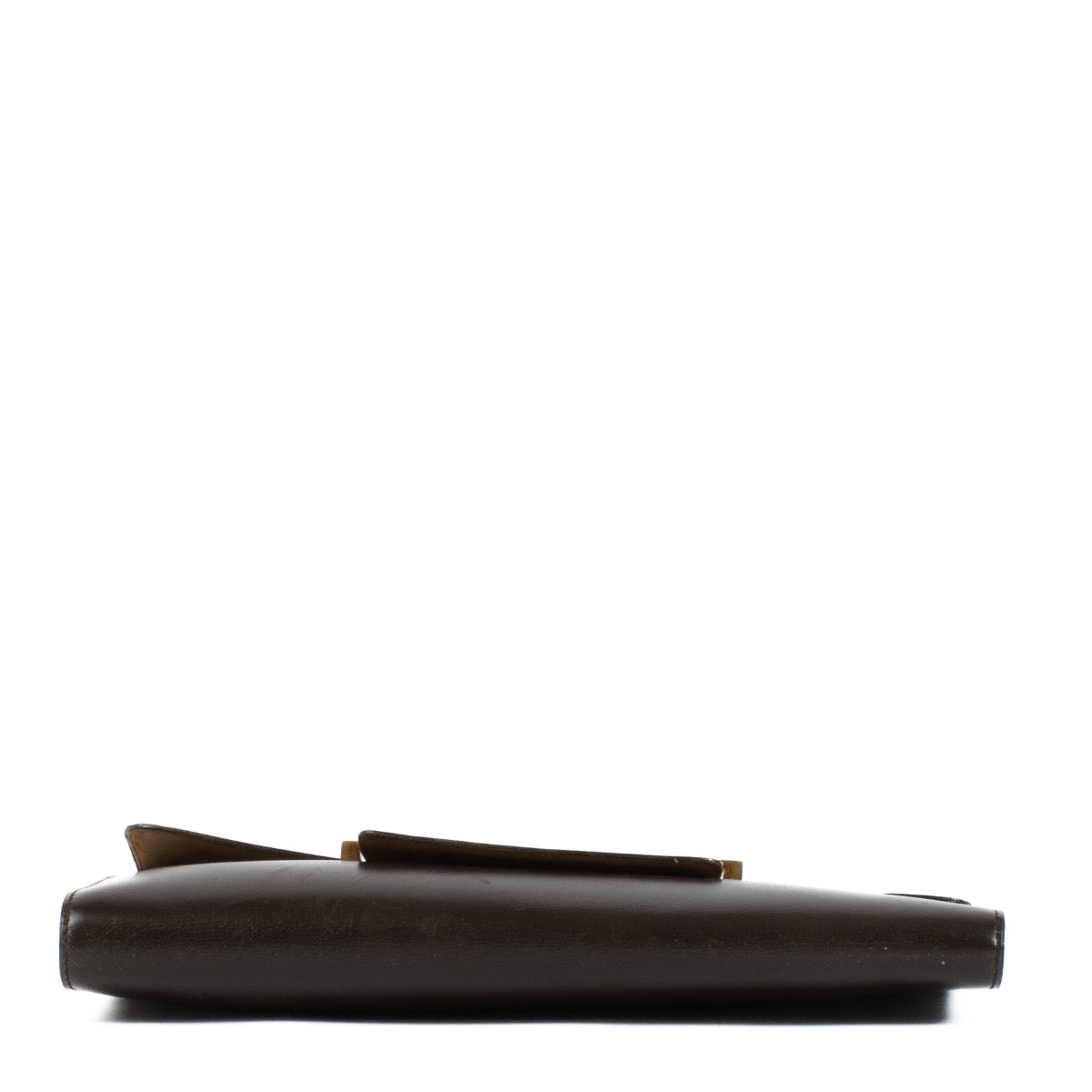 Shop safe online at Labellov in Antwerp, Brussels and Knokke this 100% authentic second hand Delvaux Brown Box Calf Vintage Clutch Bag