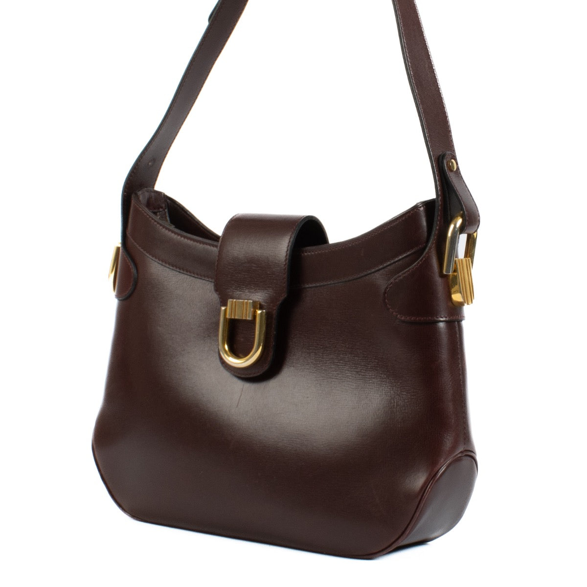 Shop safe online at Labellov in Antwerp, Brussels and knokke this 100% authentic second hand Delvaux Brown Box Calf Shoulder Bag