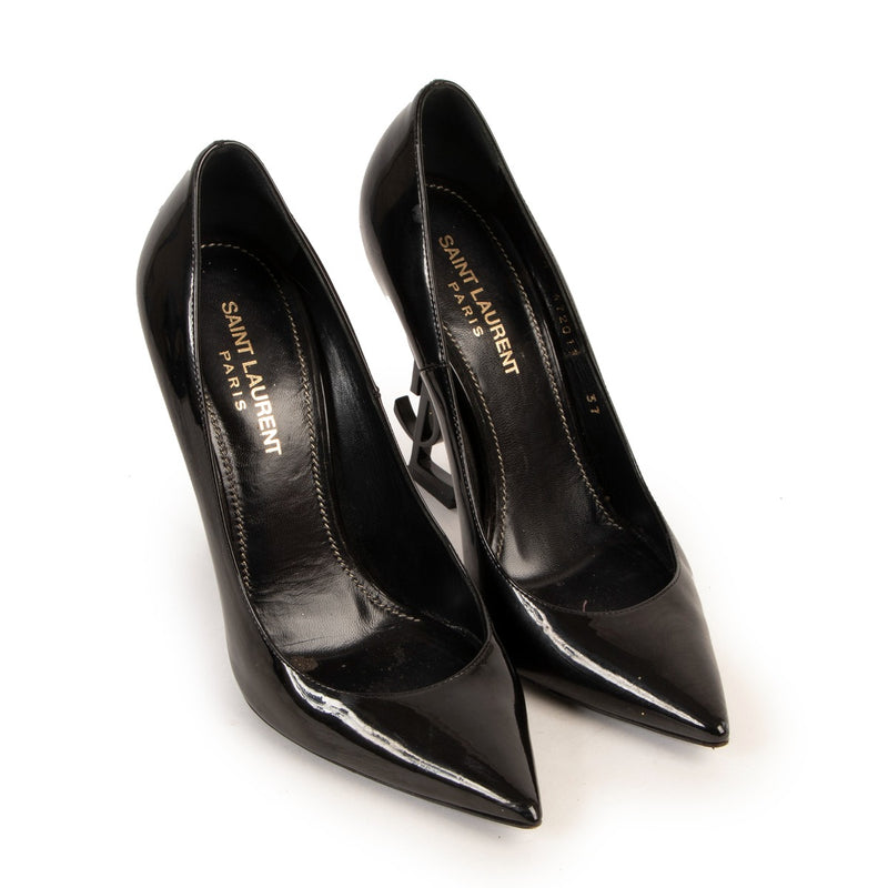 Second hand designer luxury fashion Saint Laurent Opyum 110 Patent Leather Pumps at Labellov