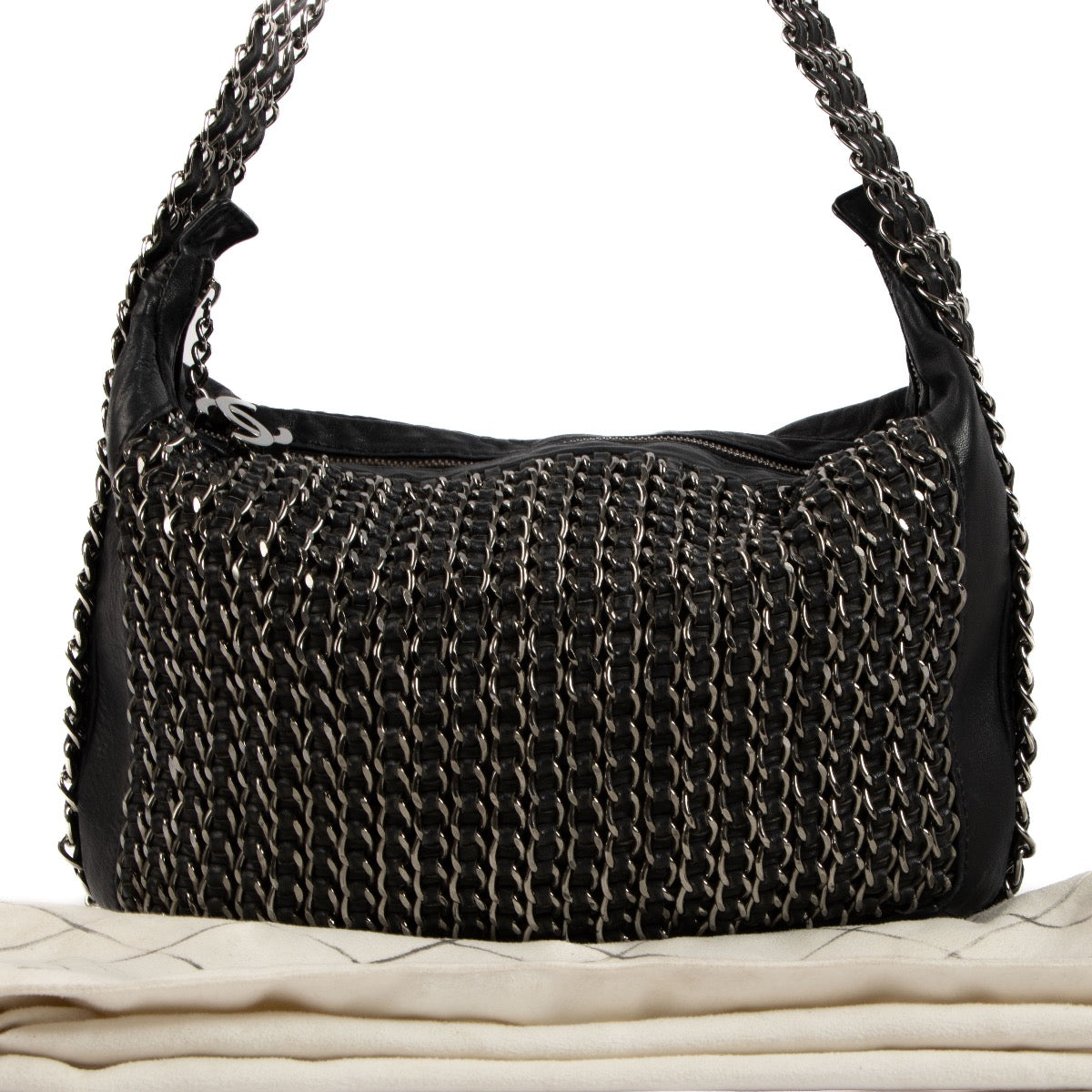 Shop 100% authentic second-hand Chanel Black Lambskin Triple Chain Hobo Shoulder Bag on Labellov.com