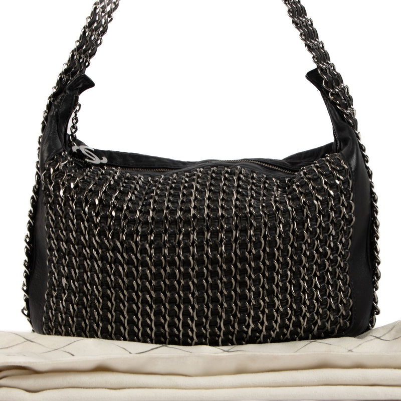 Shop 100% authentic second-hand Chanel Black Lambskin Triple Chain Hobo Shoulder Bag on Labellov.com