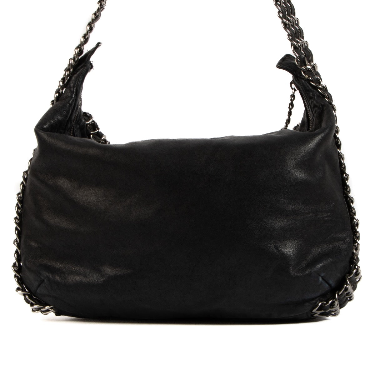 Shop 100% authentic second-hand Chanel Black Lambskin Triple Chain Hobo Shoulder Bag on Labellov.com