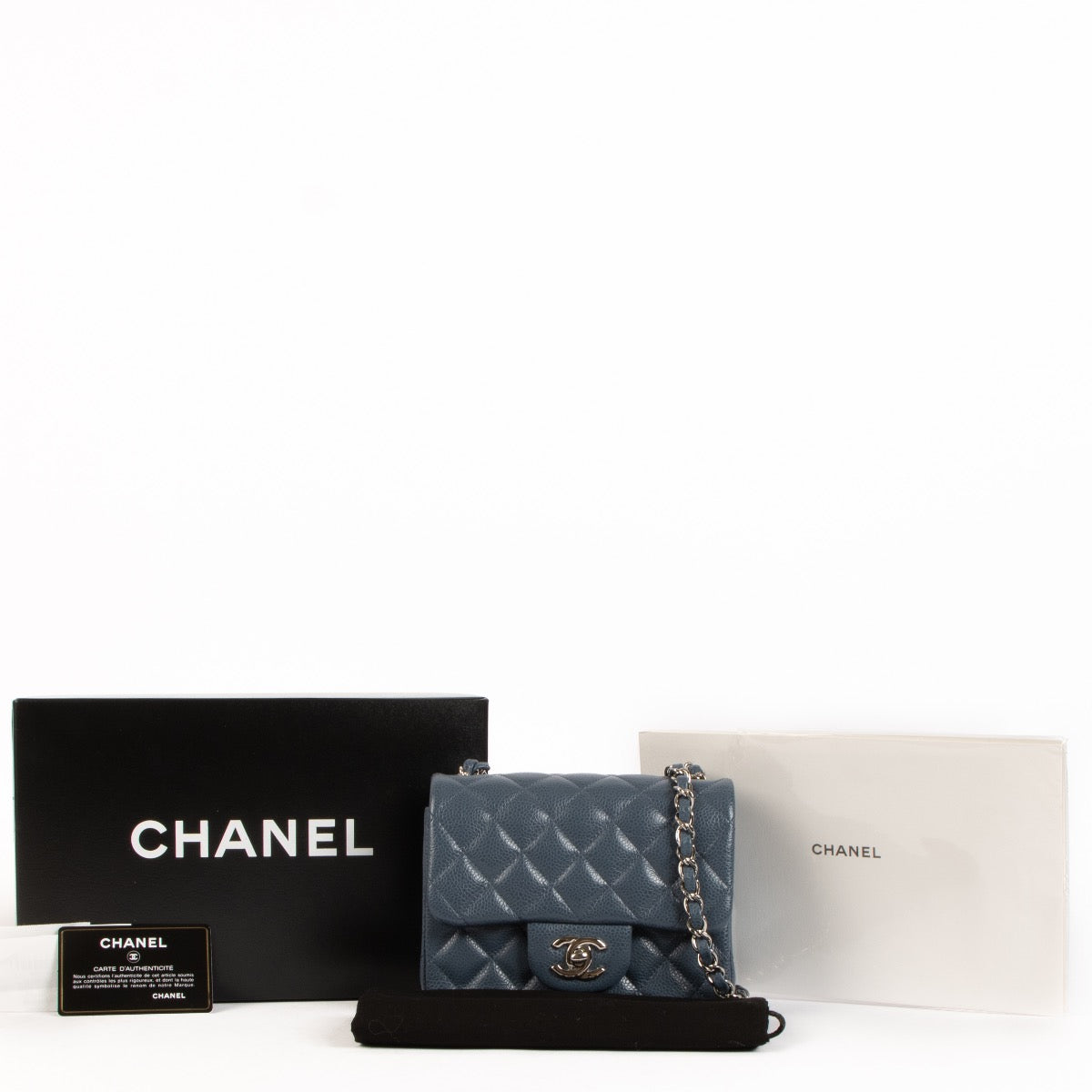 Shop 100% authentic second-hand Chanel Blue Caviar Mini Classic Flap on Labellov.com