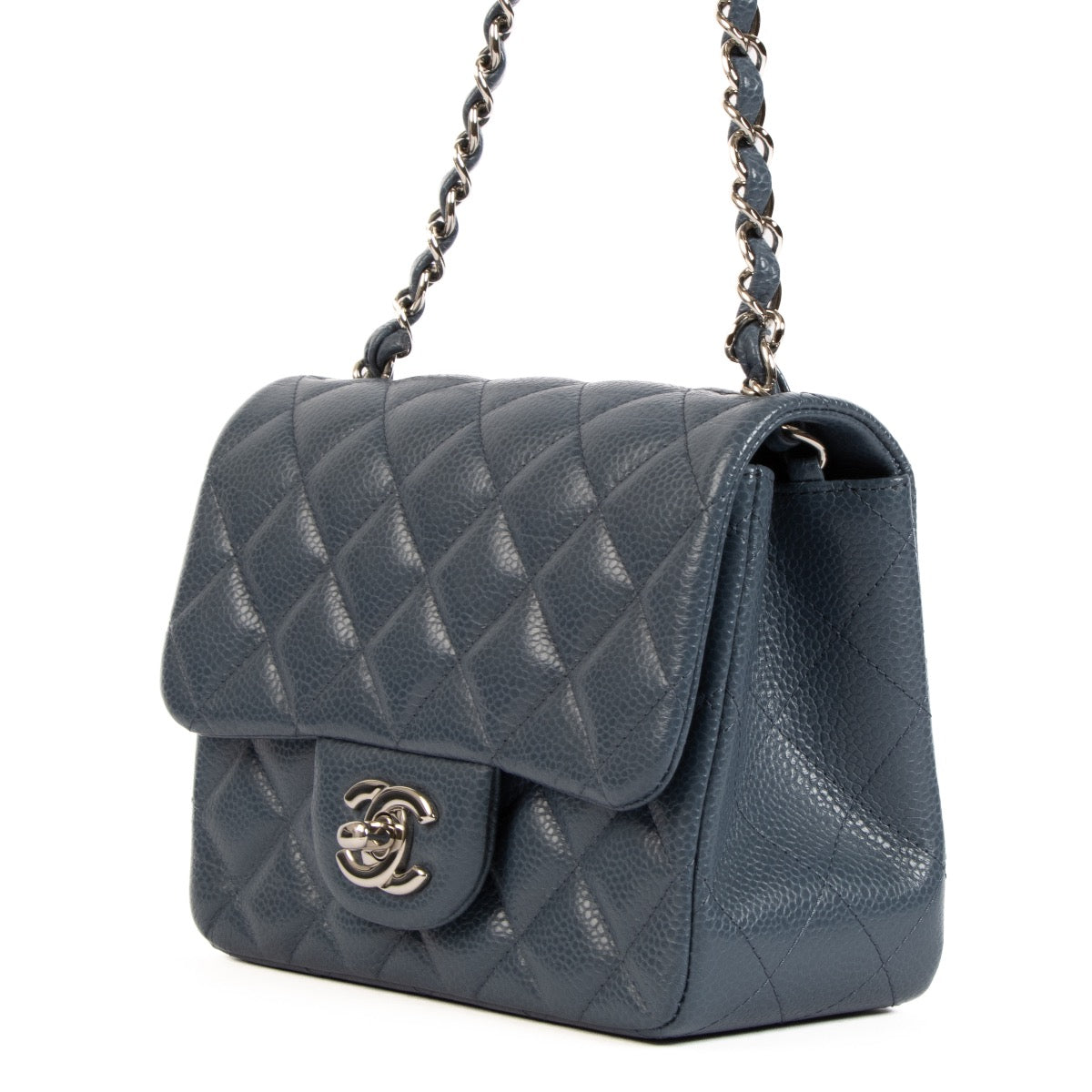 Shop 100% authentic second-hand Chanel Blue Caviar Mini Classic Flap on Labellov.com