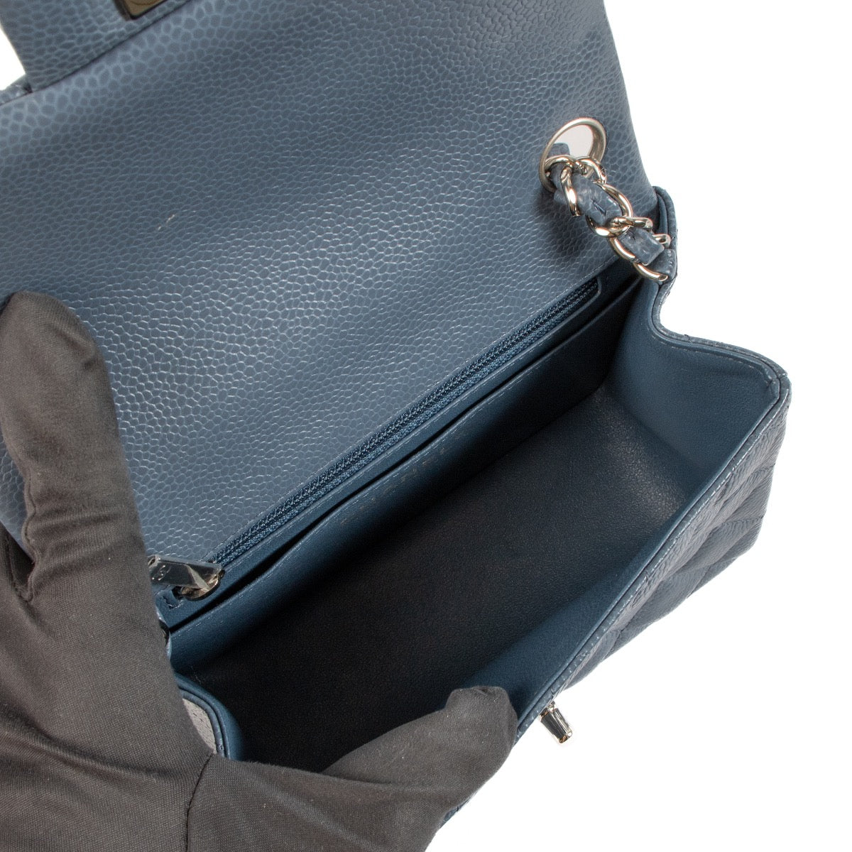 Shop 100% authentic second-hand Chanel Blue Caviar Mini Classic Flap on Labellov.com