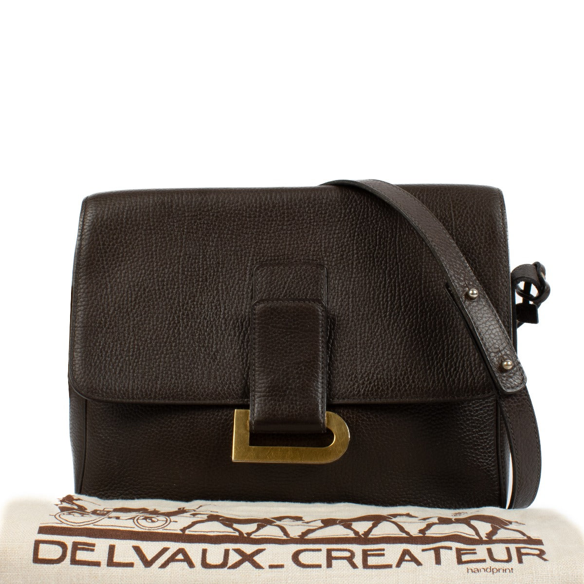 shop 100% authentic second hand Delvaux Brown Poirier Crossbody Bag on Labellov.com