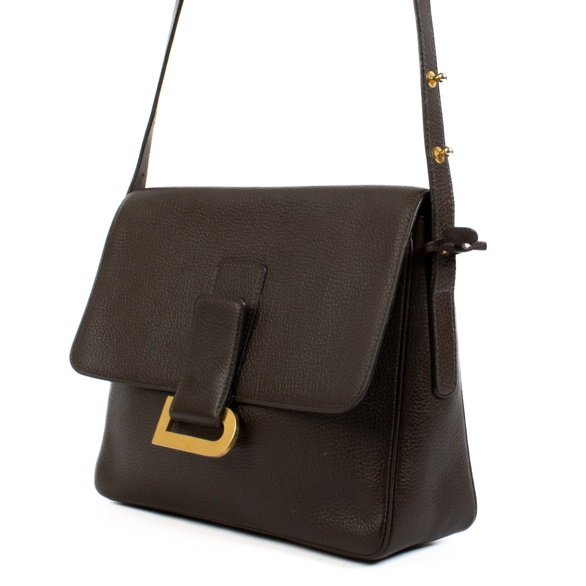 shop 100% authentic second hand Delvaux Brown Poirier Crossbody Bag on Labellov.com