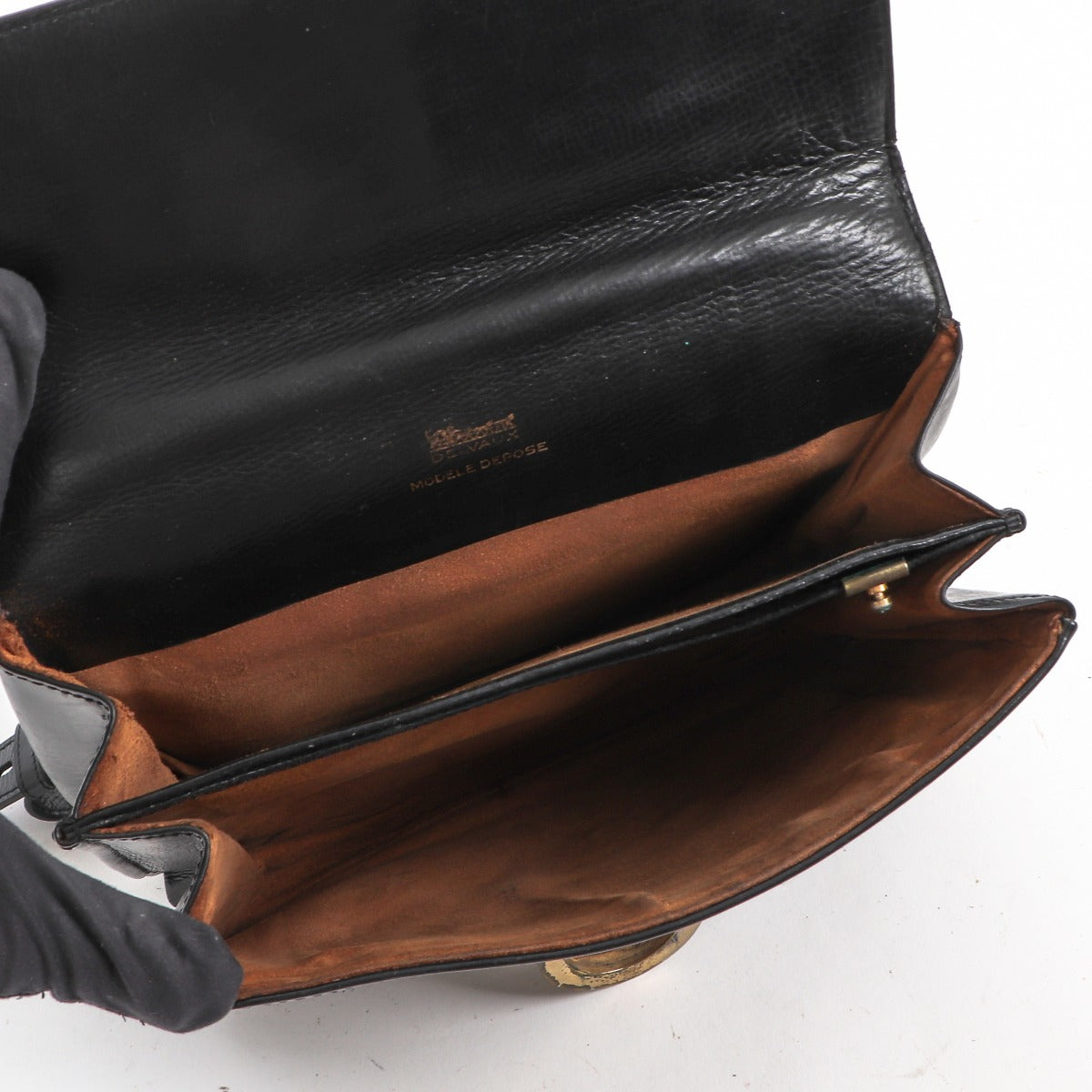 Delvaux Brillant Baudrier Black Box Calf Crossbody Bag
