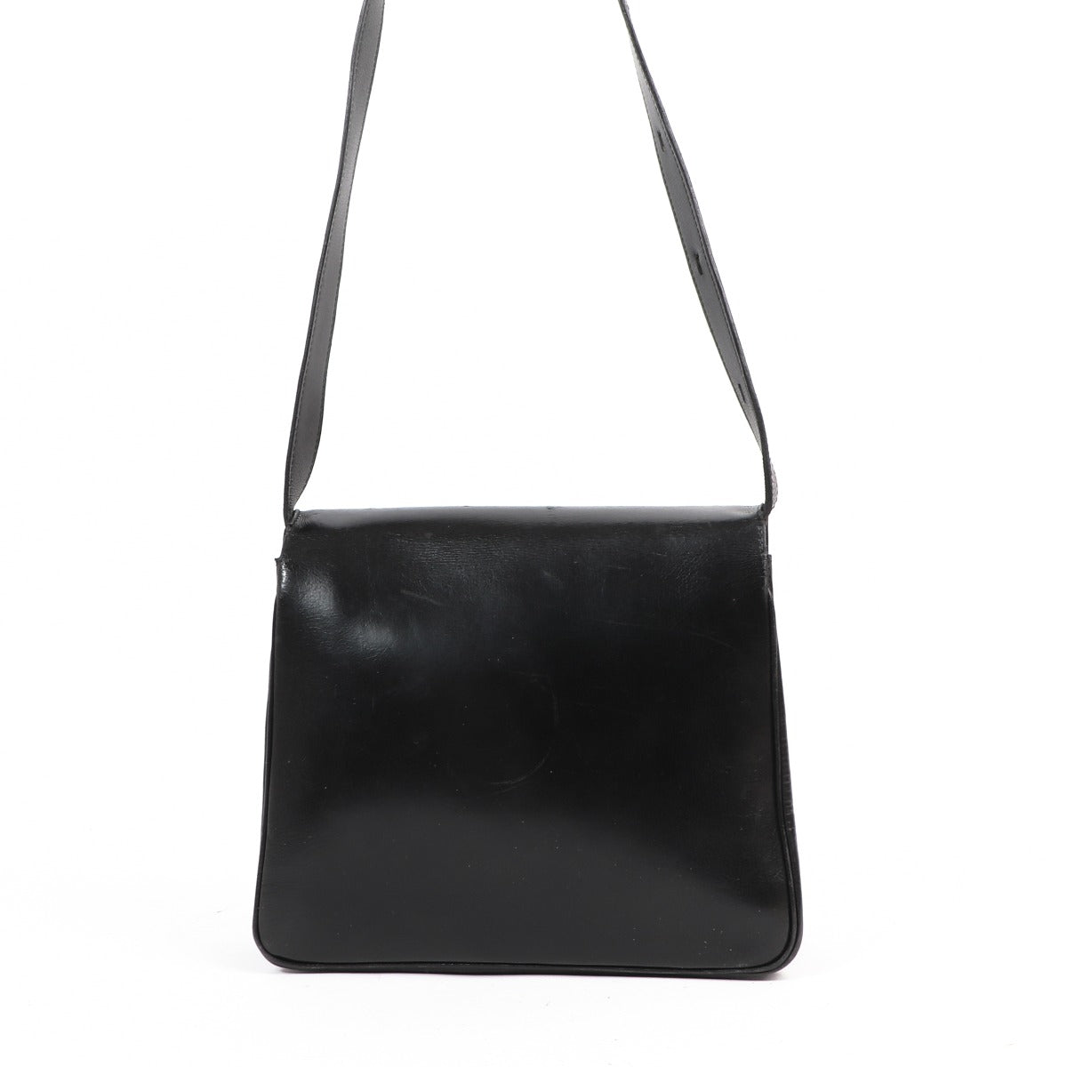 Delvaux Brillant Baudrier Black Box Calf Crossbody Bag
