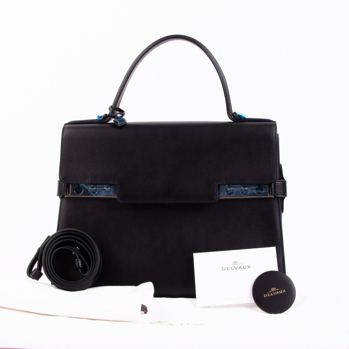 Delvaux Tempête MM Black Calf Souple