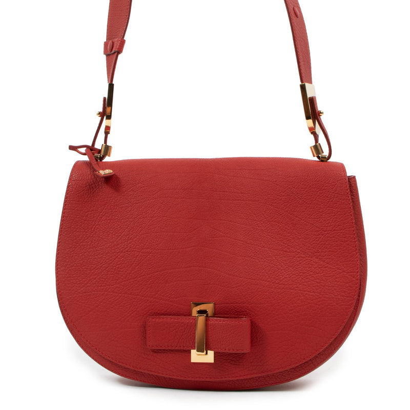 Delvaux Le Mutin MM Shine Scarlet Red Crispy Calf