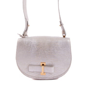 Shop safe online at Labellov in Antwerp, Brussels or Knokke this 100% authentic second hand Delvaux Le Mutin Mini Silver Crispy Calf Crossbody