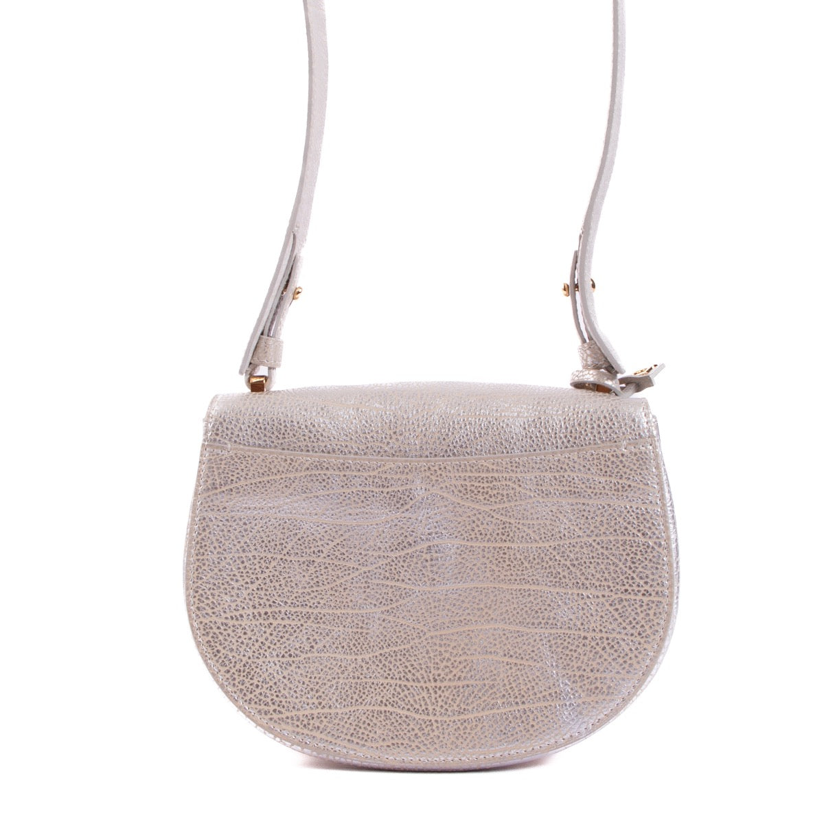 Shop safe online at Labellov in Antwerp, Brussels or Knokke this 100% authentic second hand Delvaux Le Mutin Mini Silver Crispy Calf Crossbody