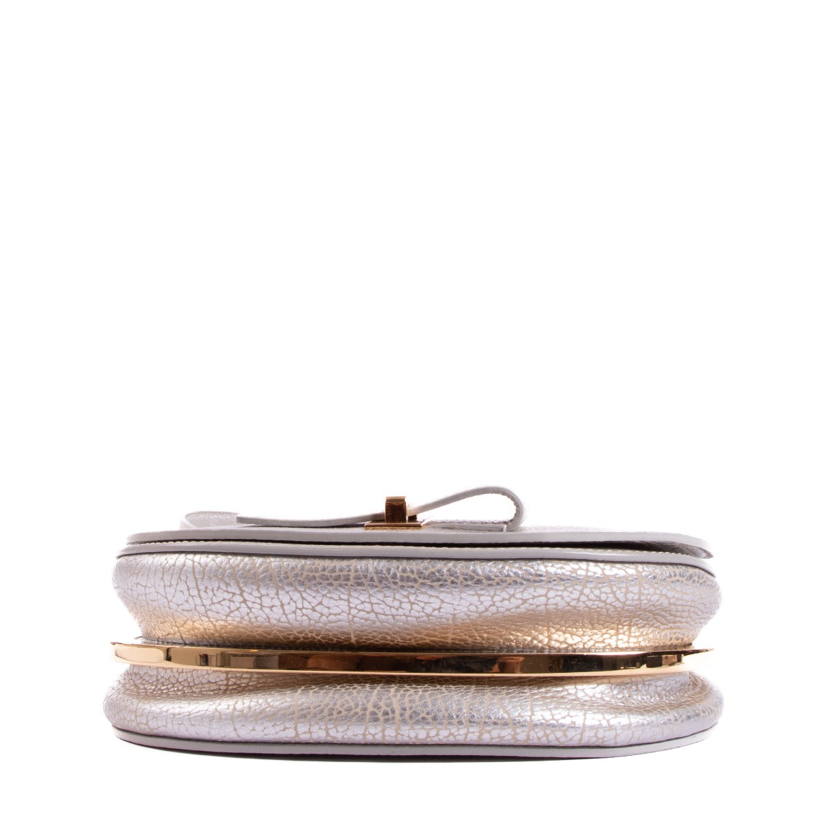 Shop safe online at Labellov in Antwerp, Brussels or Knokke this 100% authentic second hand Delvaux Le Mutin Mini Silver Crispy Calf Crossbody