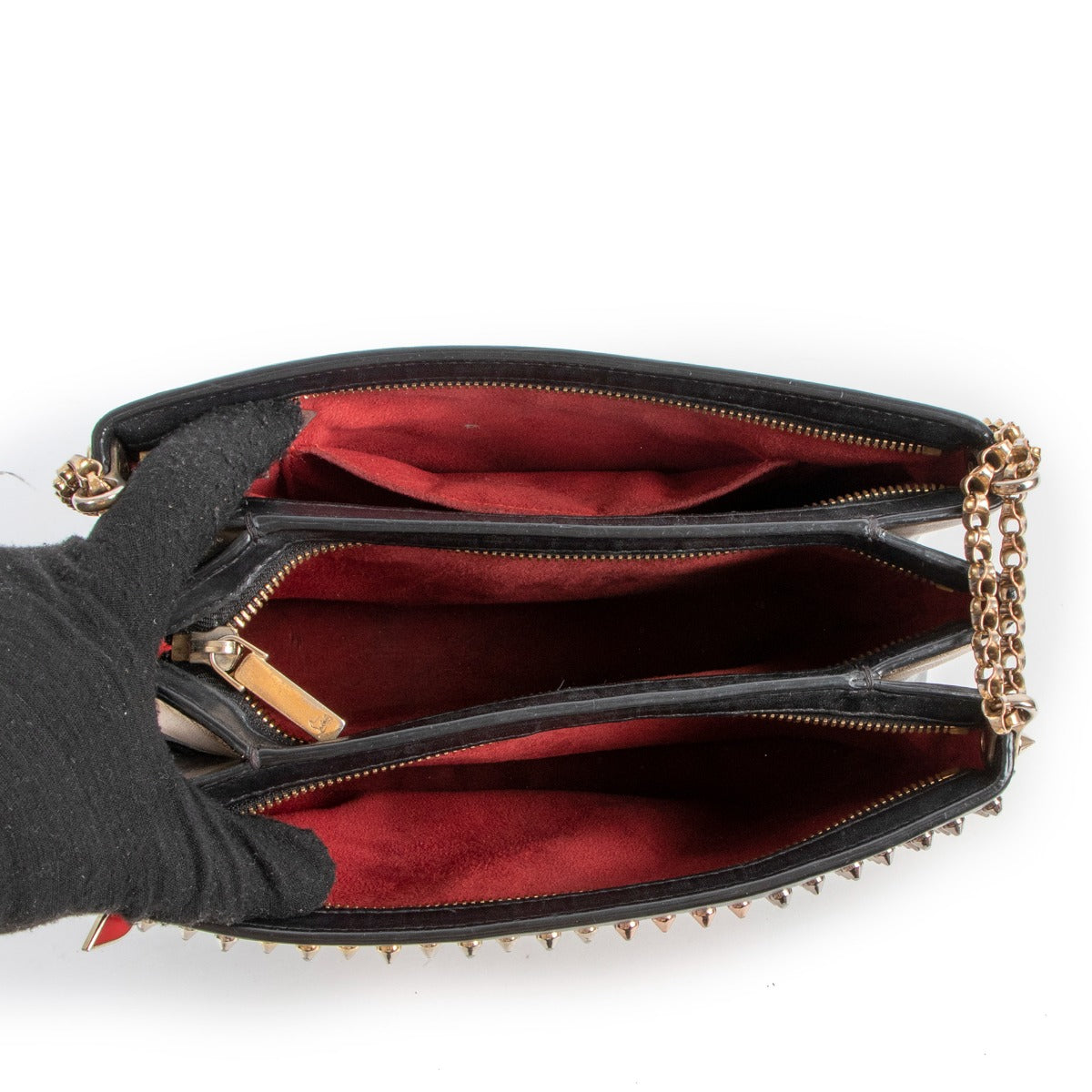 Authentic second hand Christian Louboutin Triloubi Spiked Shoulder Bag Labellov
