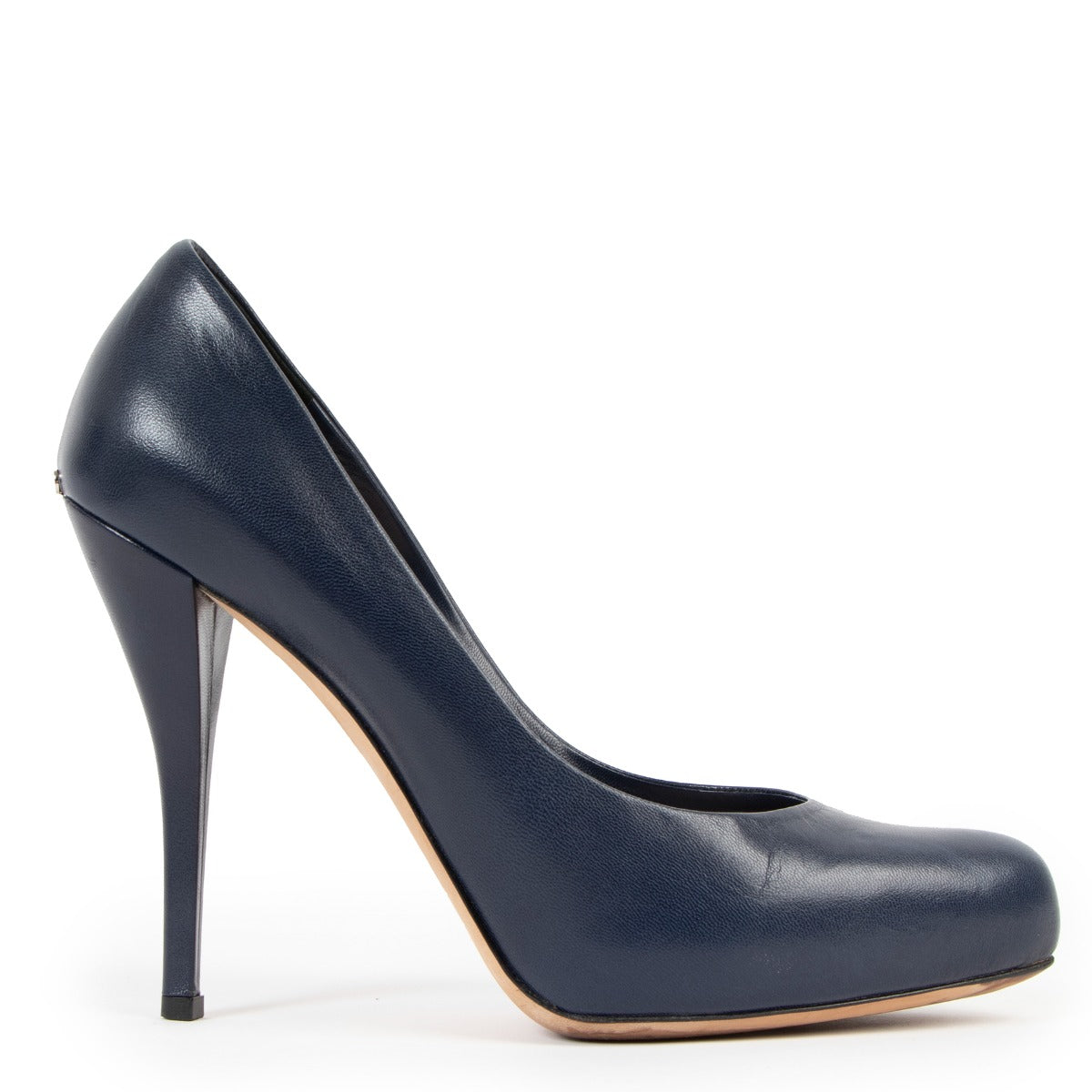 Shop second hand Christian Dior Blue Leather Concealed Platform Pumps at Labellov