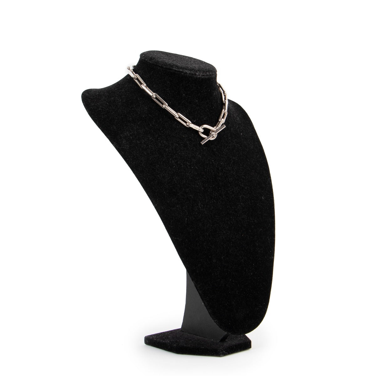 Shop authentic second hand Hermès Sterling Silver Elongated Oval Link Necklace at Labellov