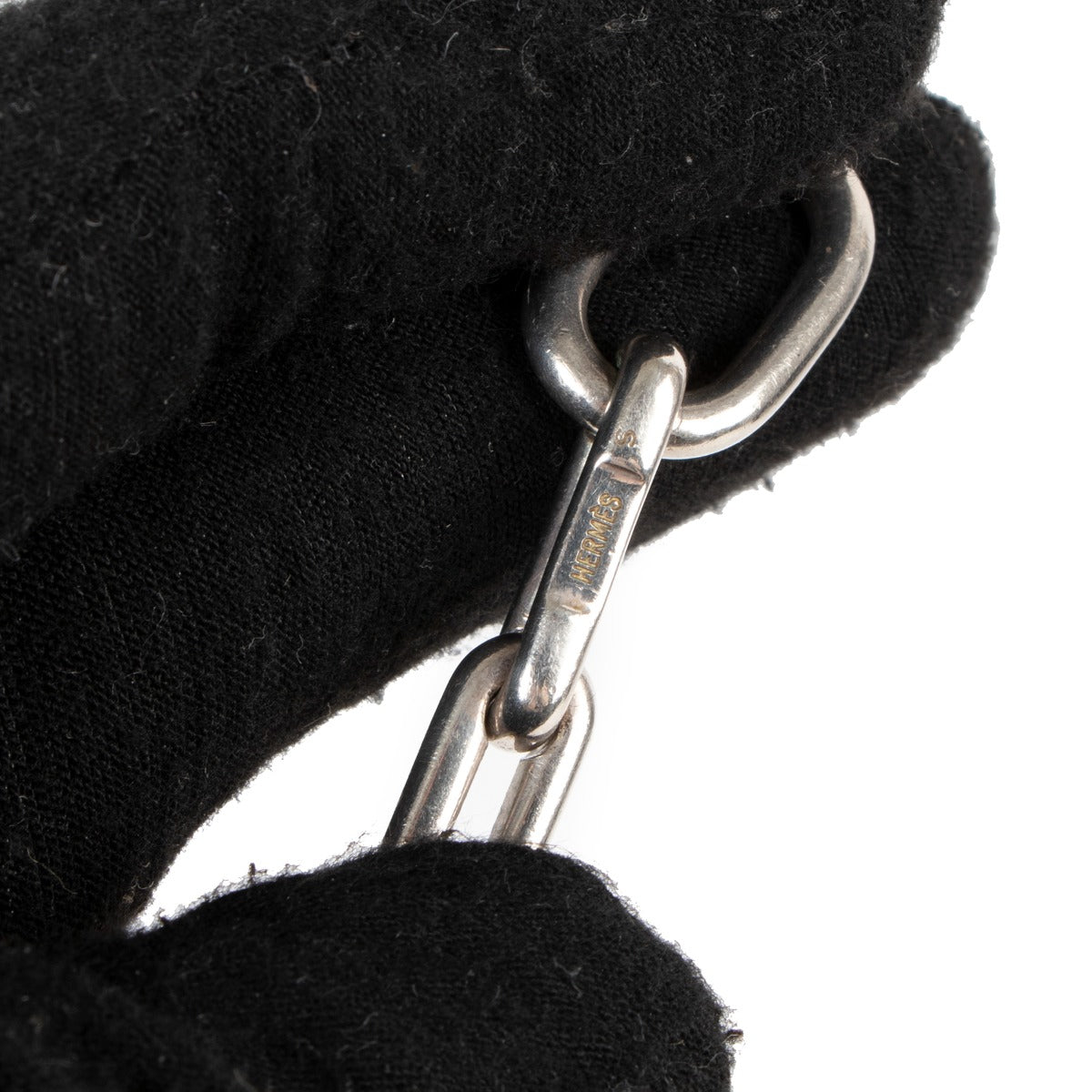 Shop authentic second hand Hermès Sterling Silver Elongated Oval Link Necklace at Labellov