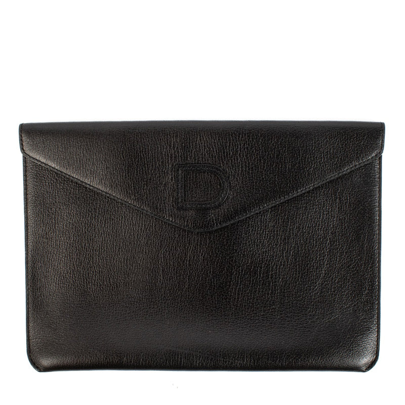 Delvaux Black Leather Vintage Pouch