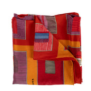 Delvaux Red Silk Dédicase Scarf