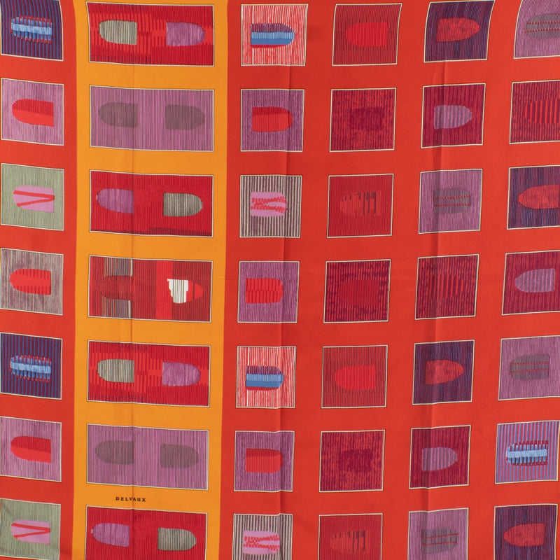 Delvaux Red Silk Dédicase Scarf