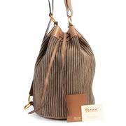 Delvaux Light Brown Gibus Toile de Cuir Bucket bag