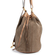 Delvaux Light Brown Gibus Toile de Cuir Bucket bag