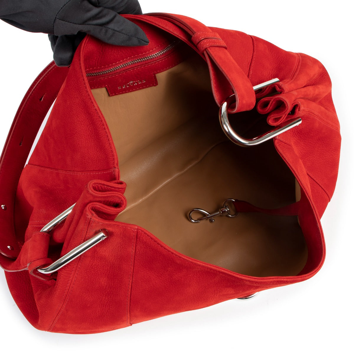 Buy online an authentic second hand Delvaux Red Nubuck Chablis Shoulder Bag in good condition at Labellov in Antwerp.